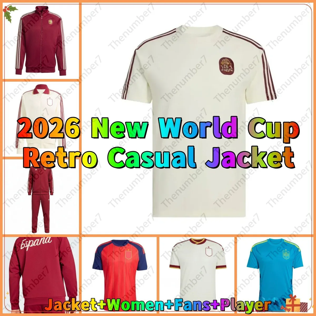 Spain 2026 World Cup Tracksuit Jacket Long Sleeve... From Thenumber7 ...