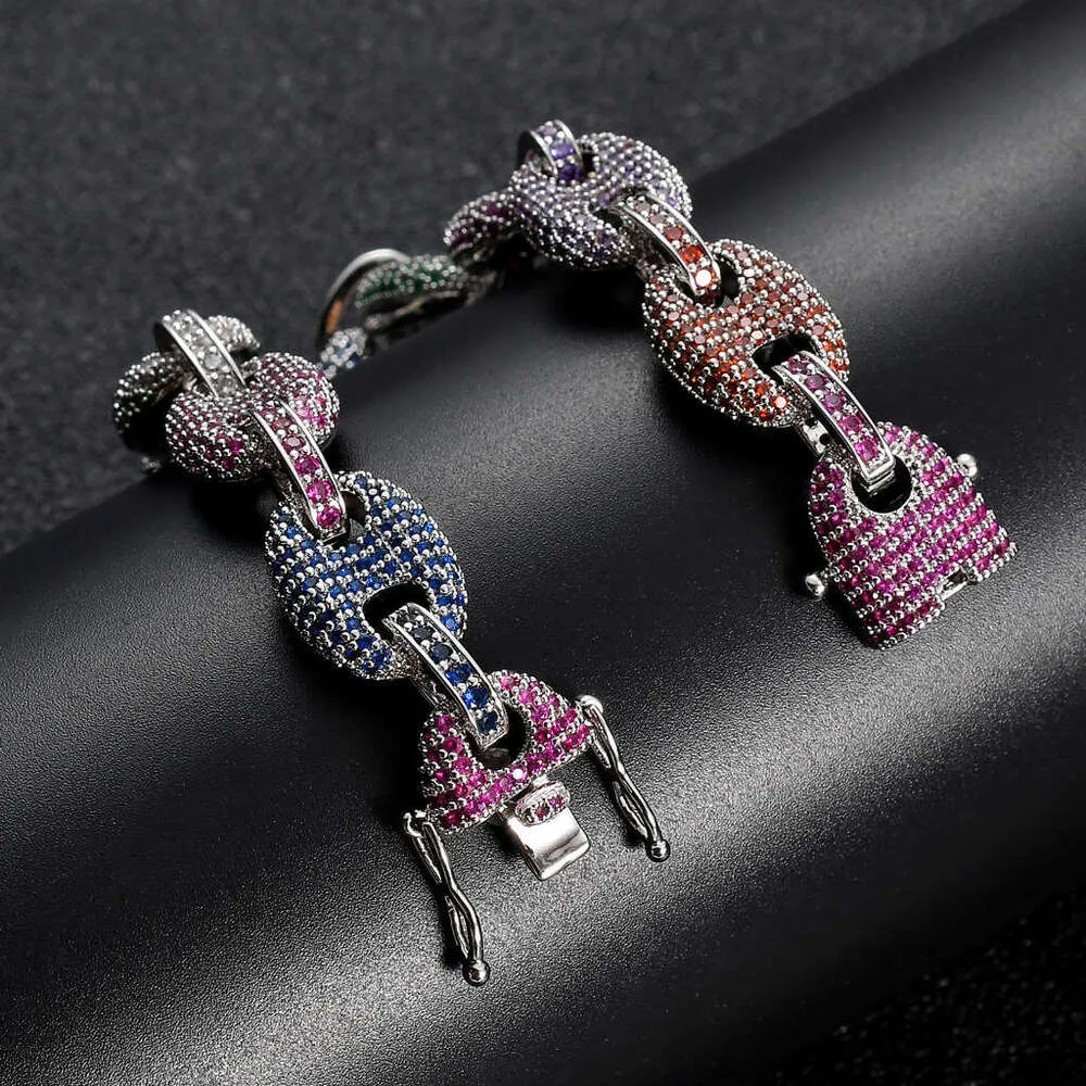 Colorful Moissanite Pig Nose Cubic Zirconia Bracelet From