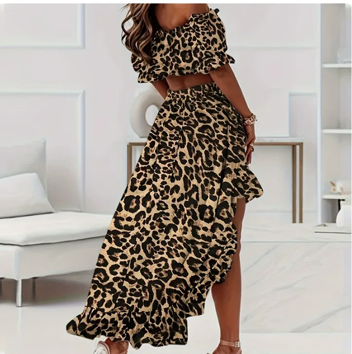 Leopard Print Lace Patchwork Maxi Midi Dress With... From Jiangsuchang888,  Rs.2,259.52 In Bulk | DHgate.Com