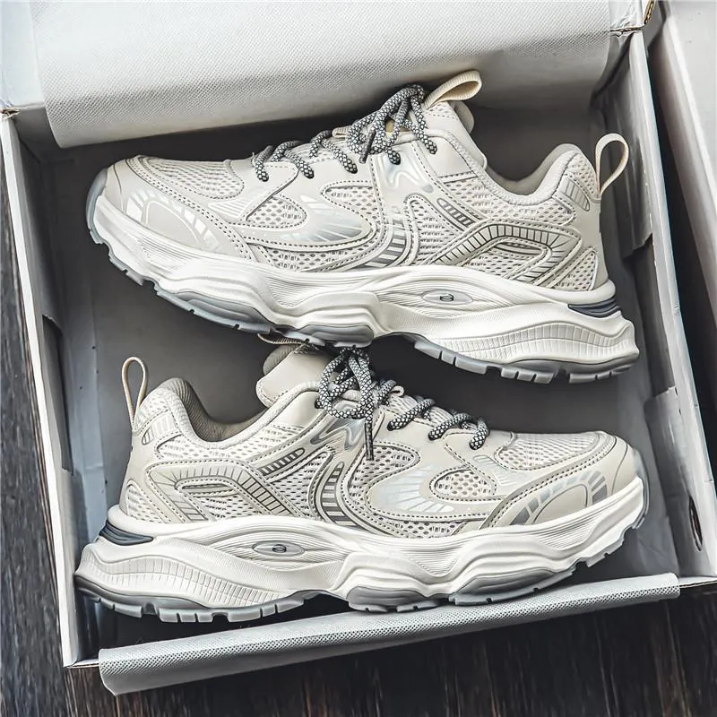 Free Delivery Luxury Running Shoes Comfortable Mesh Summer Breathable Casual Thick Soled Fashionable Shoes_voghion.com