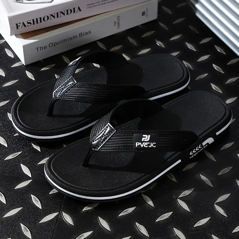 Unisex Letter Logo Casual Flip Flops White Solid Color Thick Sole Non Slip EVA Lightweight Outdoor Beach Pool Thong_voghion.com