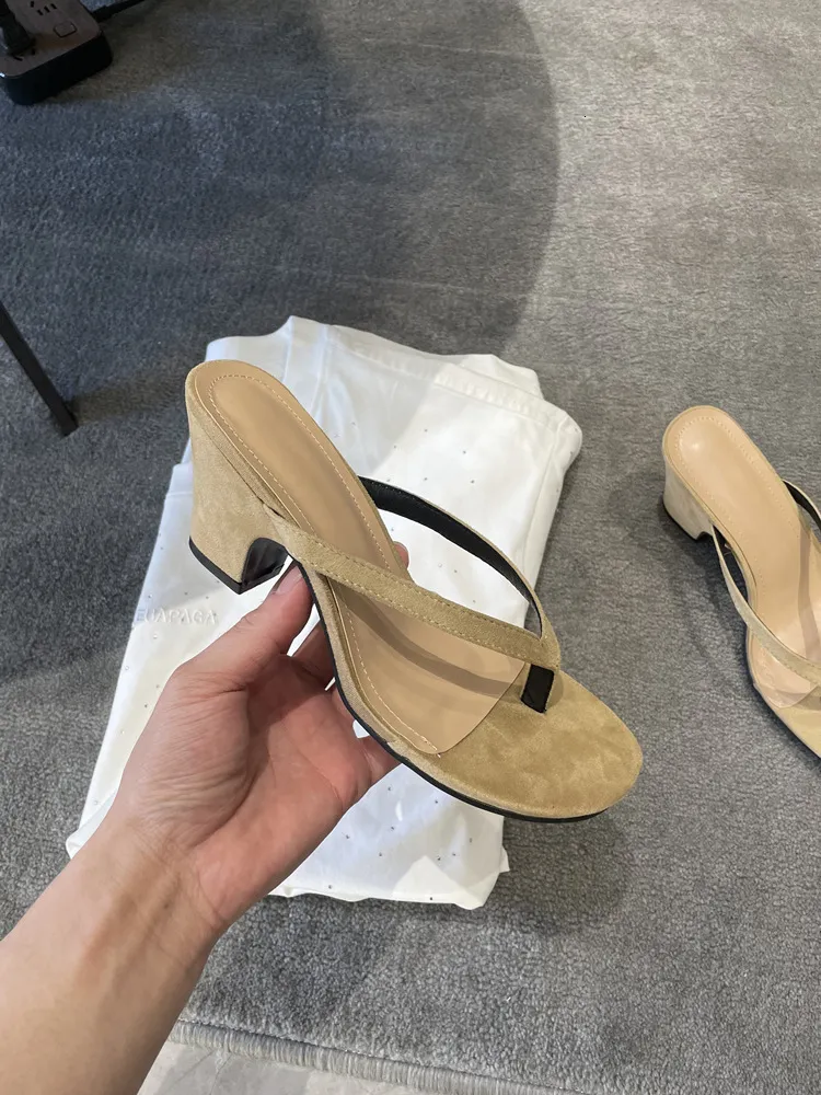 Damen Wildleder Pantoletten Mit Absatz Für Den Sommer_voghion.com