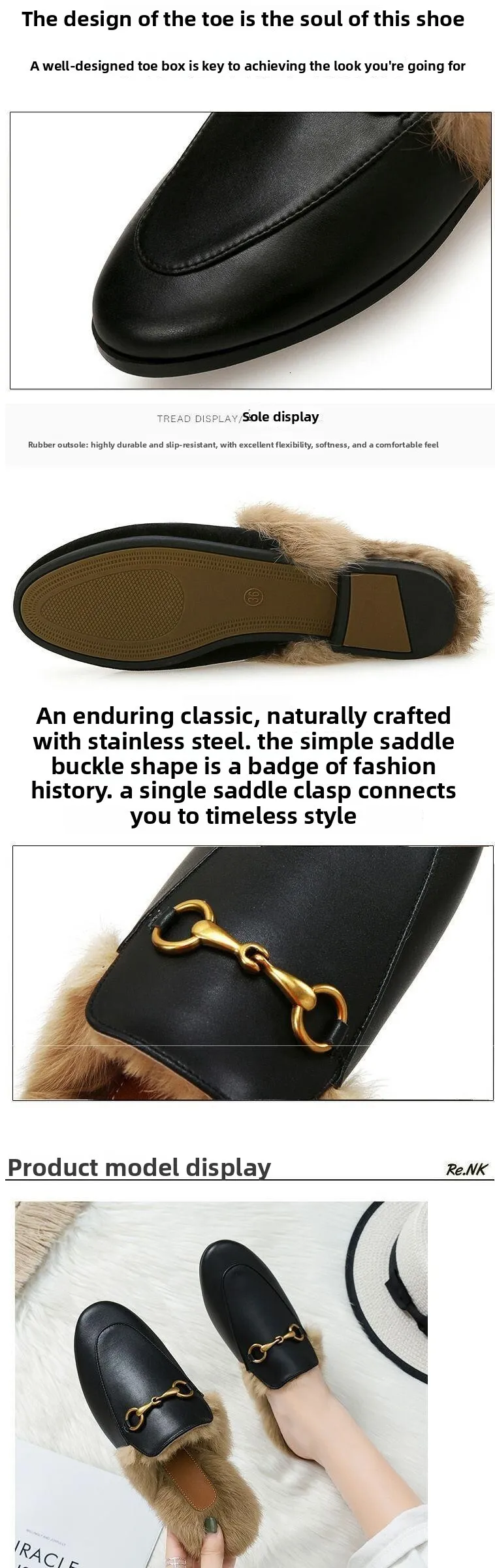 Damen Leder Mules In Braun Mit Lammfellfutter Und Trensen-schnalle_voghion.com