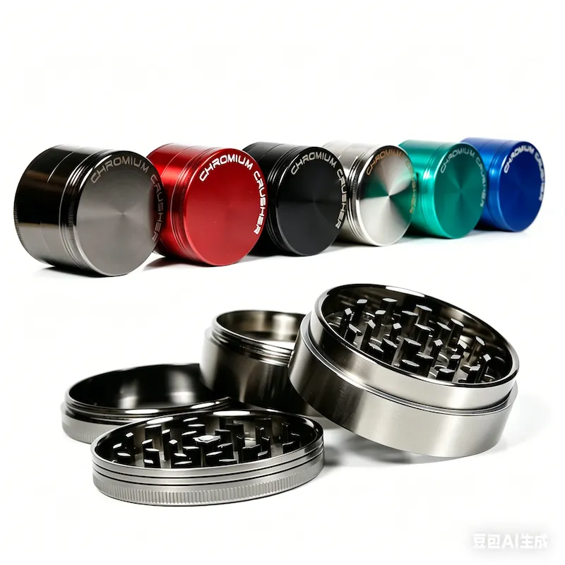 tobacco grinders wholesale 2.25" 4 Layer Aluminum Alloy Crusher Hand Muller Smoke Herb Grinder Wholesale Metal Grinders Bulk |