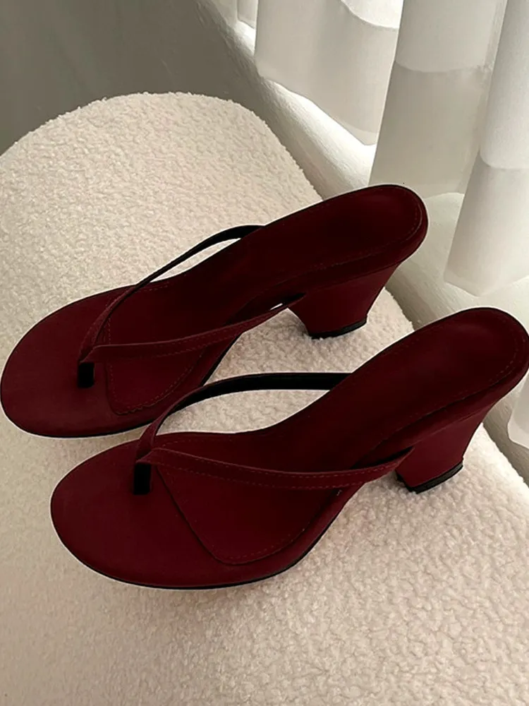 Damen Wildleder Pantoletten Mit Absatz Für Den Sommer_voghion.com