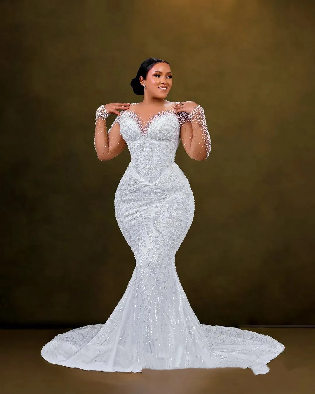 Plus Size Ivory Mermaid Rhinestone Wedding Dress With... From Bestdressing,  Rs.22,055.13 | DHgate.Com