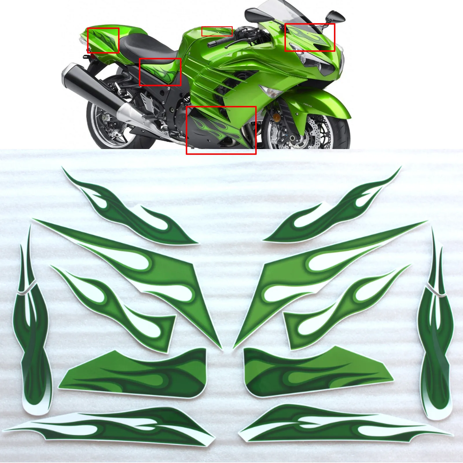 0x0様 Decals Stickers Set For Kawasaki Ninja ZX 14R Fairing From