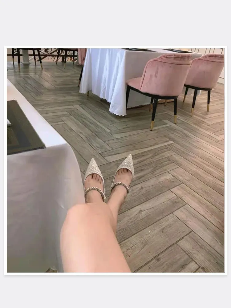 Elegant Women's Pointed Mesh Sandals With Sequins And Fine Heels_voghion.com