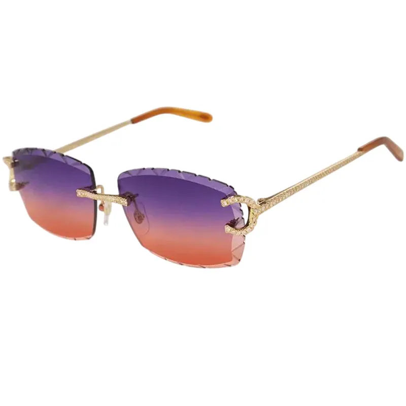 Luxury Moissanite Rimless Sunglasses Women Man... From  display picture 3