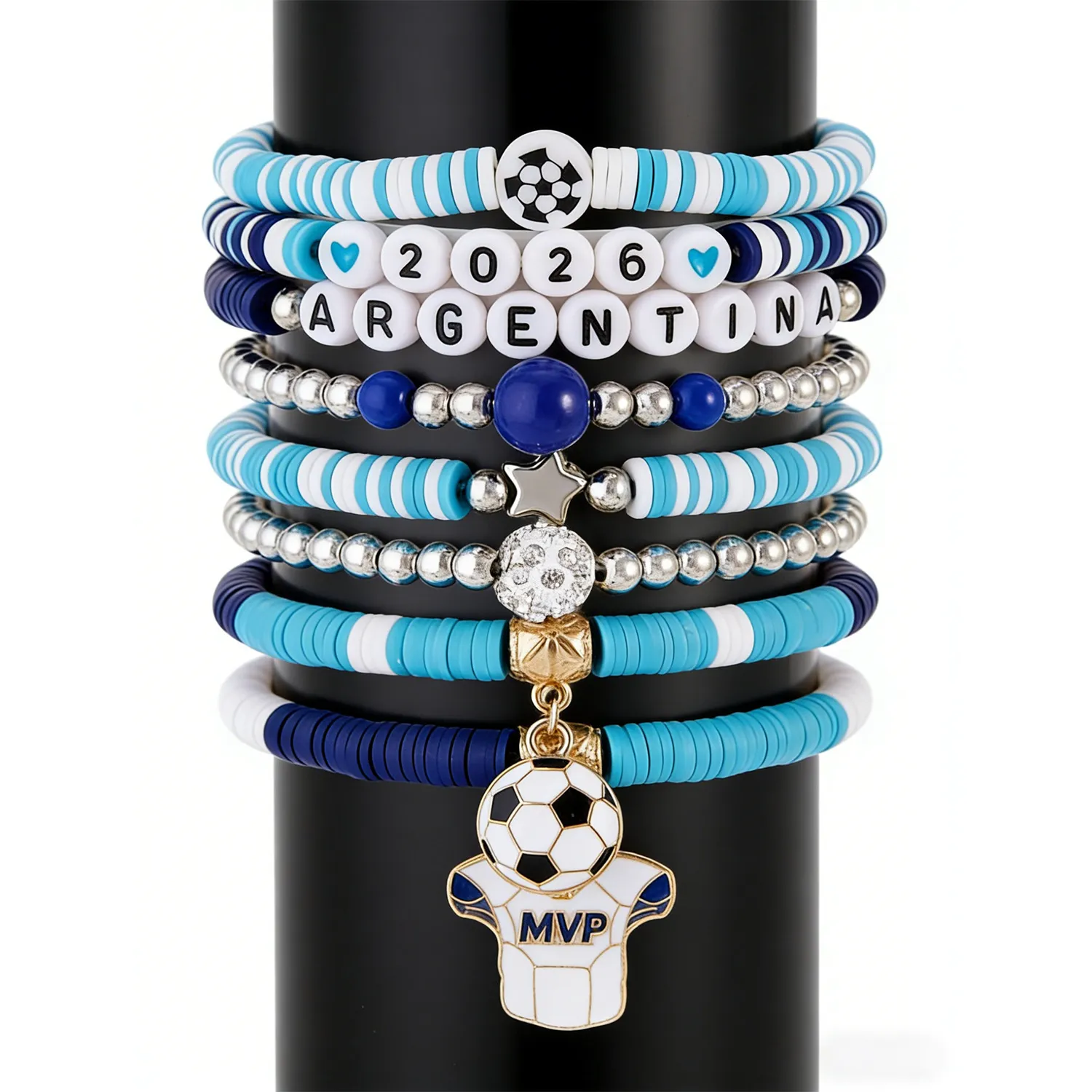 New 2026 World Cup Soccer Bracelet Set Stackable From