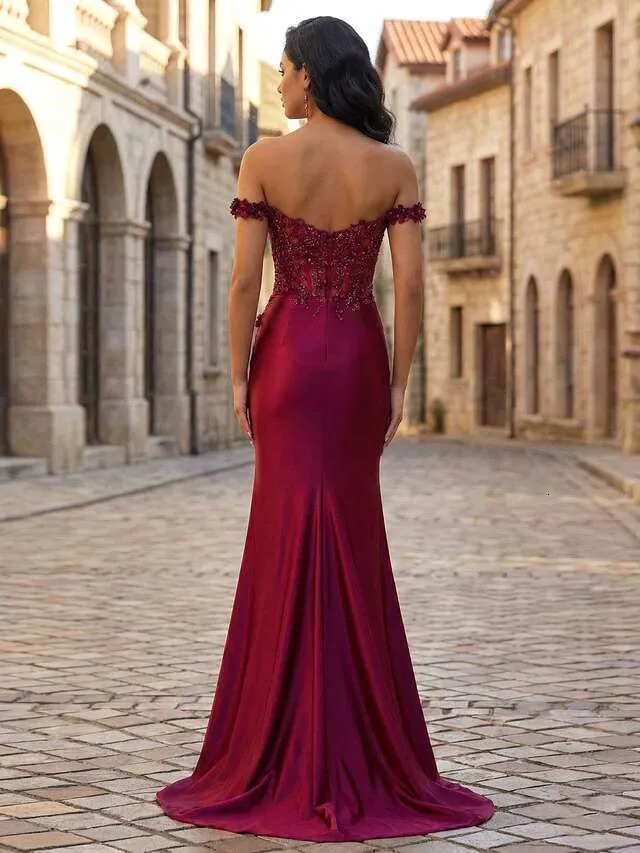 burgundy mermaid prom dress with lace BC12619 Elegant Dresses Off... From Missdressprom, $111 Elegant Plus Size Ankle Prom Dresses Long Talla:XL Its intricate lace detailing