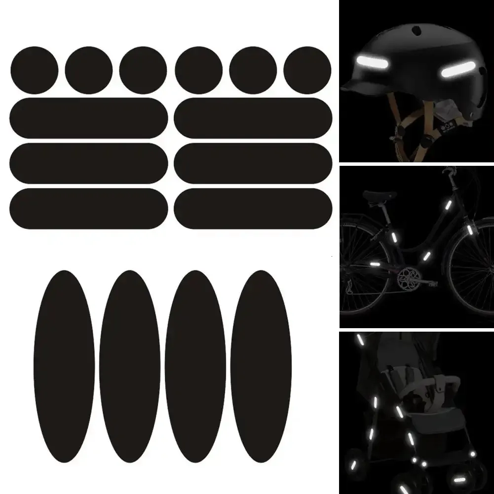 bike helmet reflective tape Elos 3M Black Stickers - Reflective Tape, Motorcycle Reflective Tape, Hi Viz Stickers for Helmets MotoEquip Helmet Reflective Kit