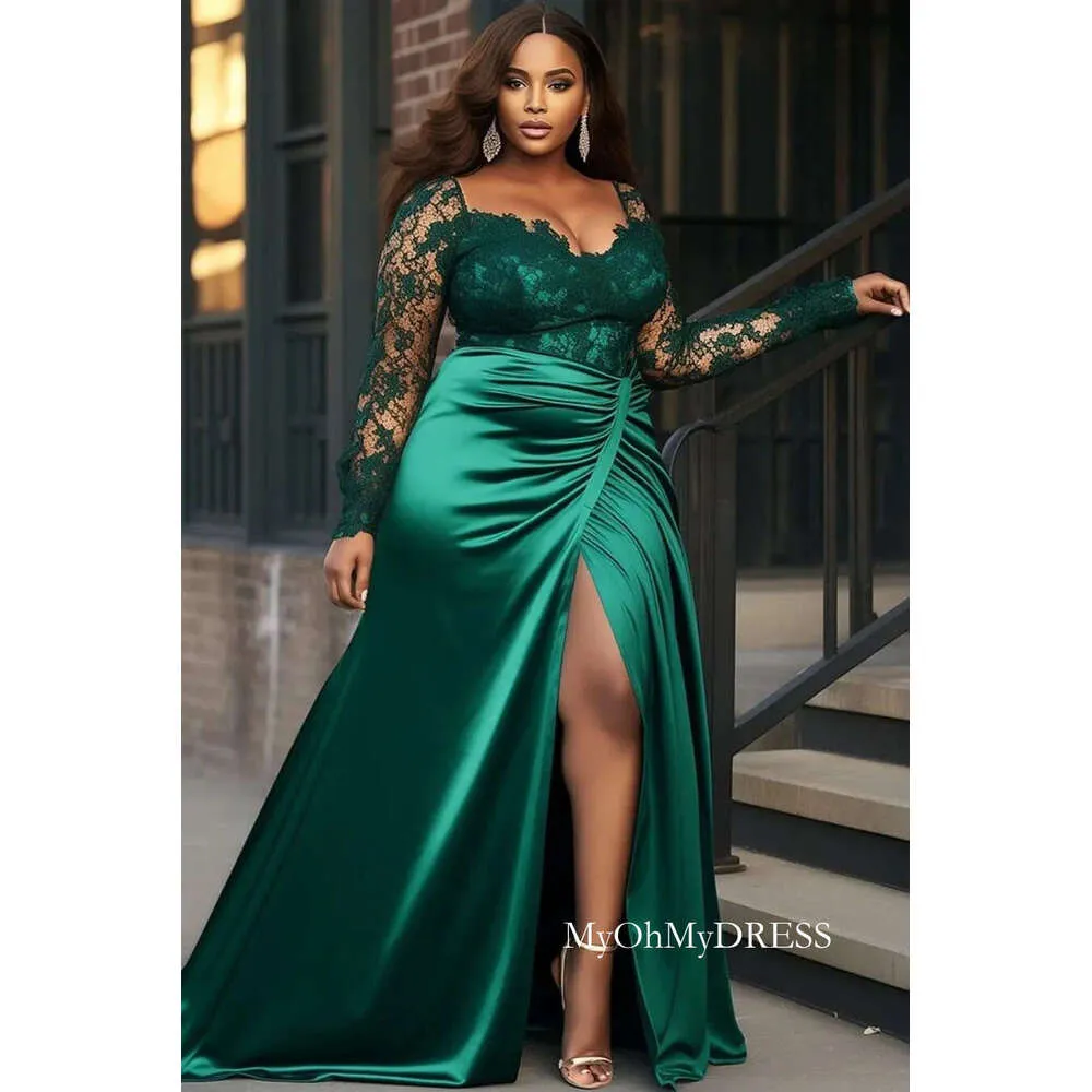 Dark Green Vintage Mermaid Prom Dress With Slit With... From Myohmydress, Rs.9,580.01