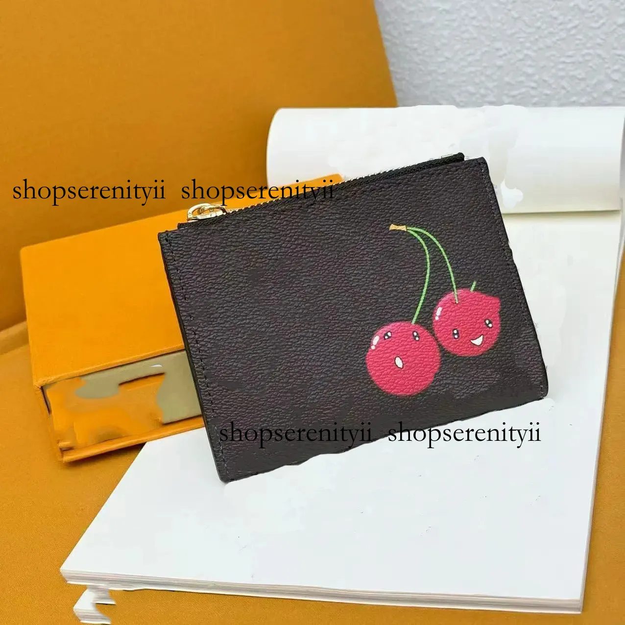 小物入れ Cherry.Z Luxury Designer Cherry Compartment Card Clip From