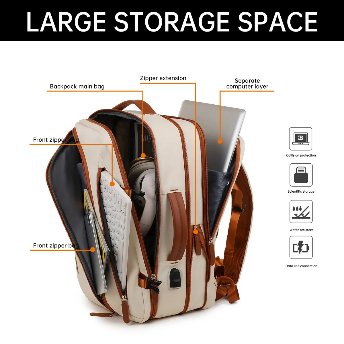 Unisex Business Computer Backpack For Travel And School Trekking_voghion.com
