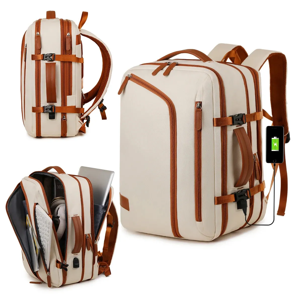 Unisex Simple Business Computer Backpack Outdoor Large Capacity Travel Student School Bag Boys 260428_voghion.com