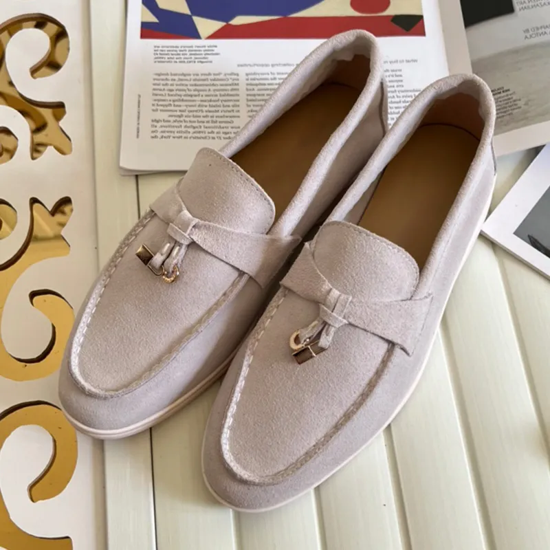 Men\'s White Loafers Shoes Genuine Sheepskin Suede Solid Minimalist Slip On Suede Shoes Men Loafers Leather Men Casual Shoes Comfort  main image 3