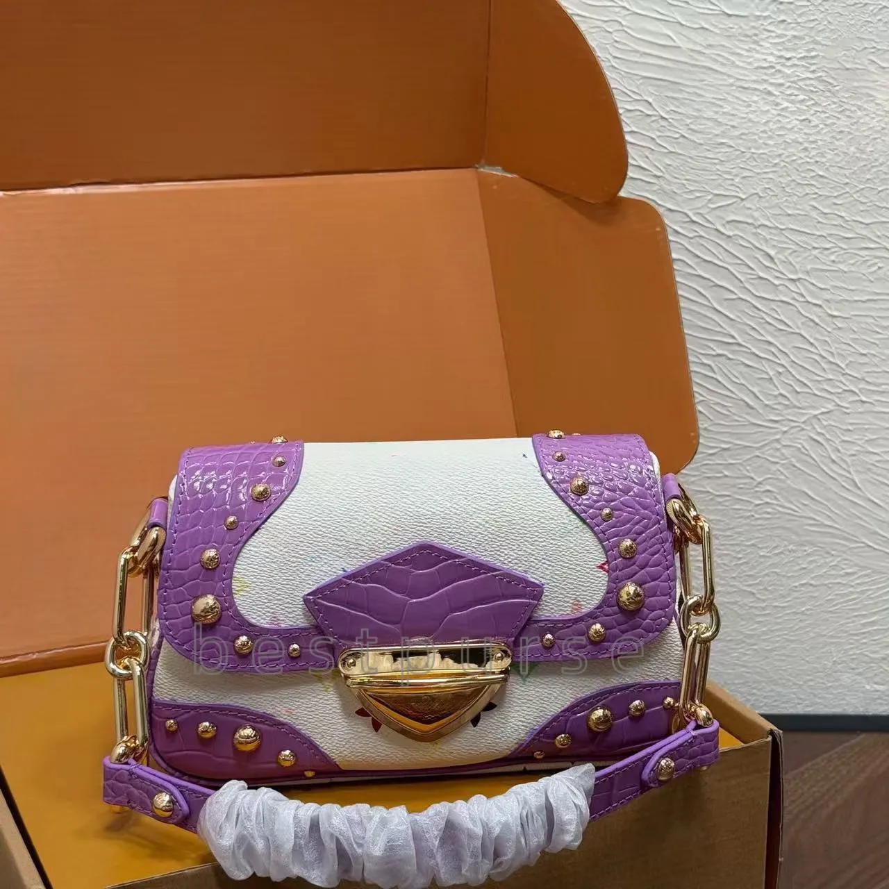 Takashi Murakami Studded Crossbody Bag Luxury Brown From
