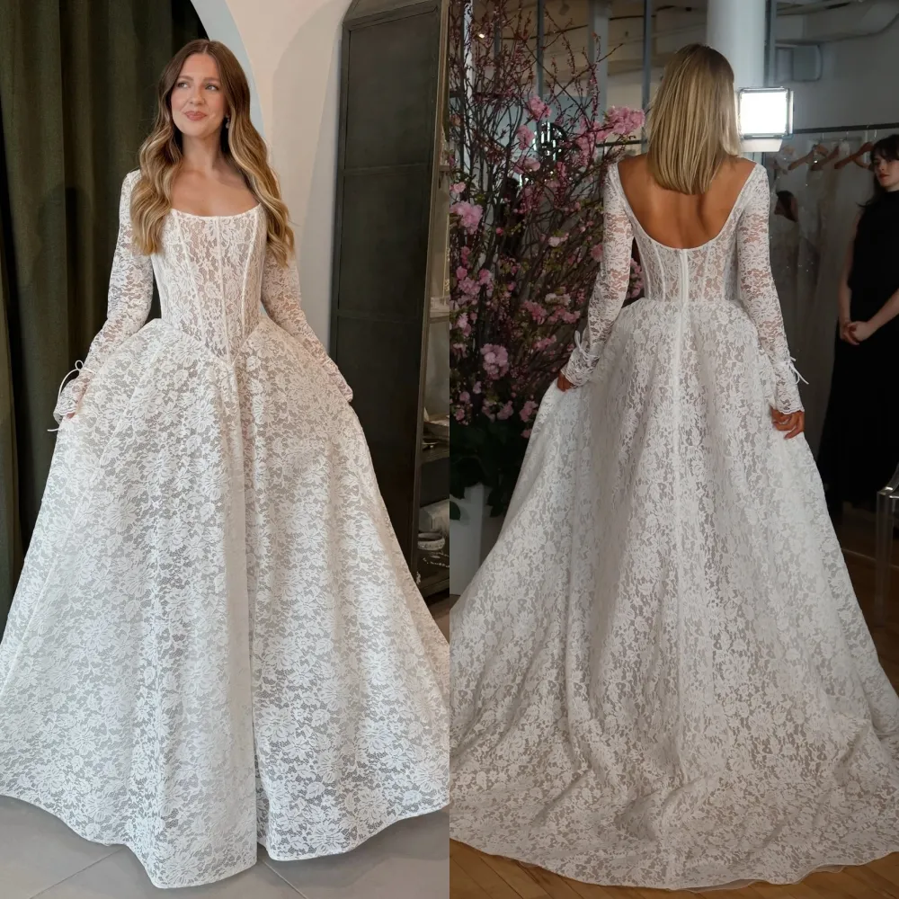 Romantic Lace Long Sleeve Wedding Dresses 2026 With... From ...