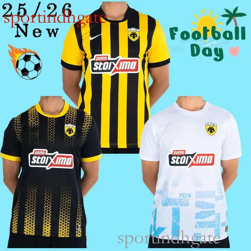 AEK Athens Soccer Jersey 2025/26 Men Cotton Short Sleeve Sports
