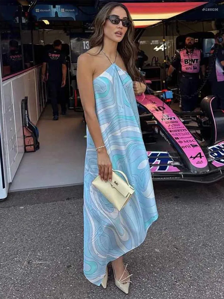 knee length dresses for ladies Fashion Striped Printed Half Sleeve Irregular Dress Women Dating Work