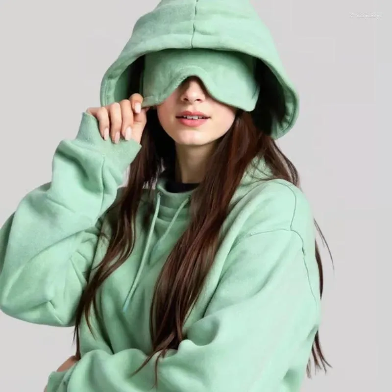 Sweat à Capuche Voyage Avec Masque Yeux - Oversize Enfant Fille Garçon Automne Hiver