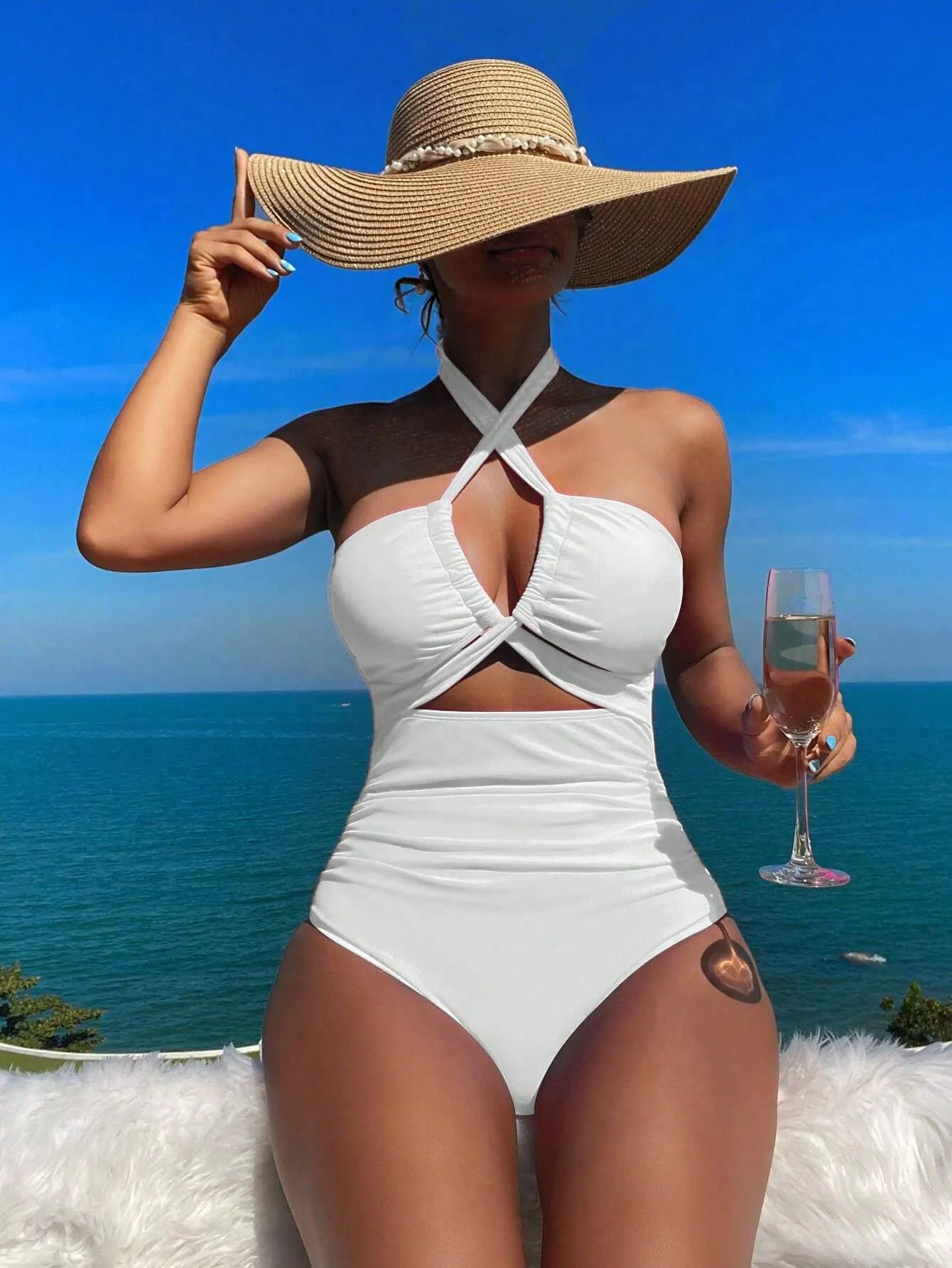 SWSMCLT Women's One Piece Swimdress Tummy Control Swimsuit Long Torso - View #2