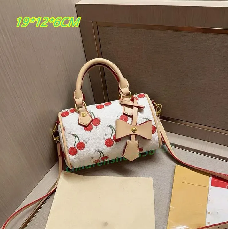 Designer Cherry Printed Boston Bag Versatile Floral From