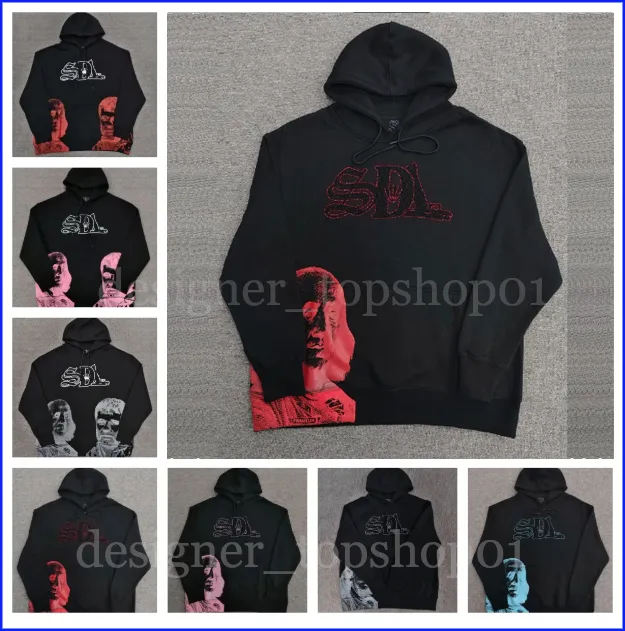 Designer Rapper Hoodies Designer Hoodie Mens SDL Hoodies Black Geometric Pattern Pullover ...