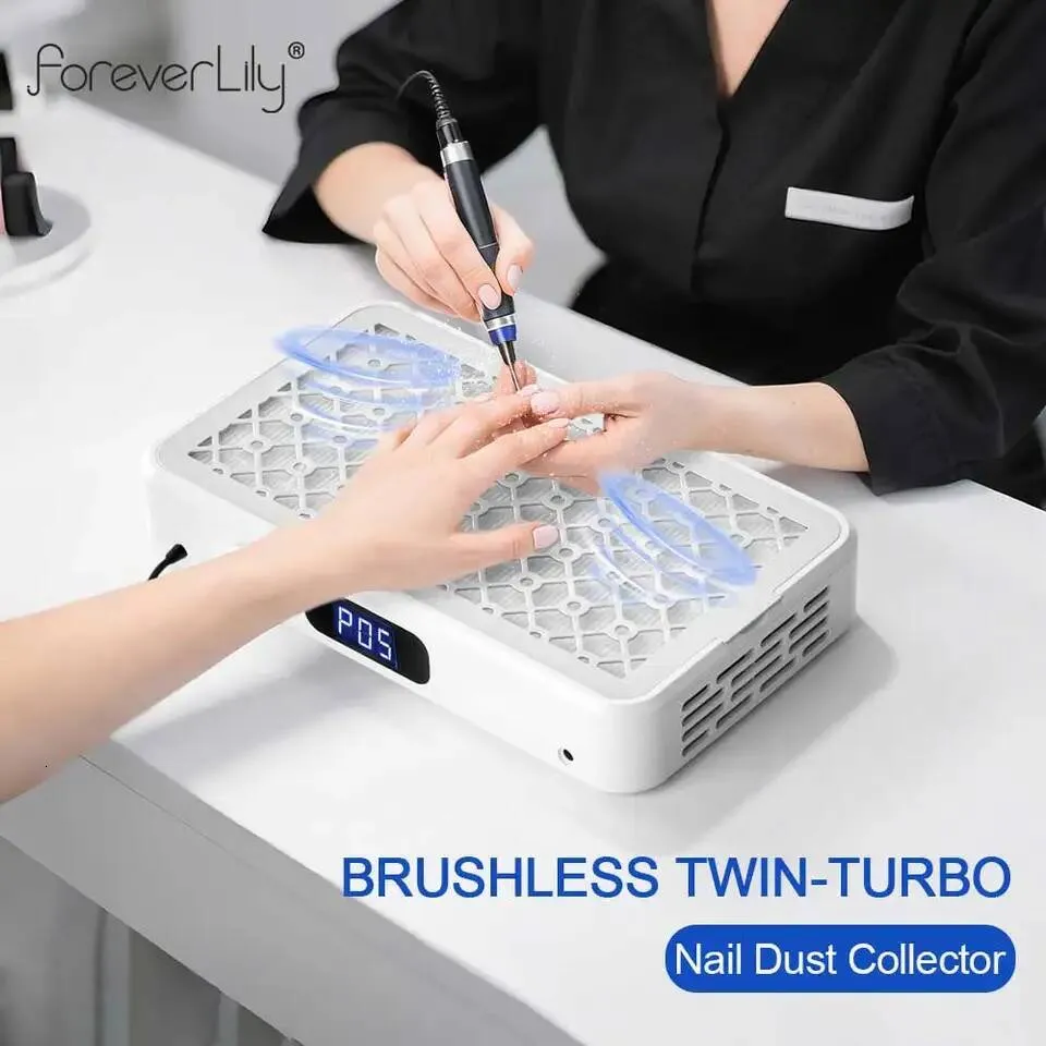 Twin‑Turbo Nail Drill Machine – Brushless, Adjustable Speed, Dust‑Collector, Vacuum Fan – Best Nail Art Tool Under $30