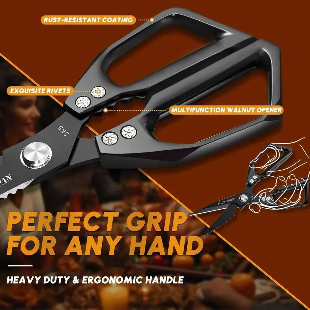 26H0204 Heavy Duty Black Pampered Chef Chicken Scissors For Poultry ...