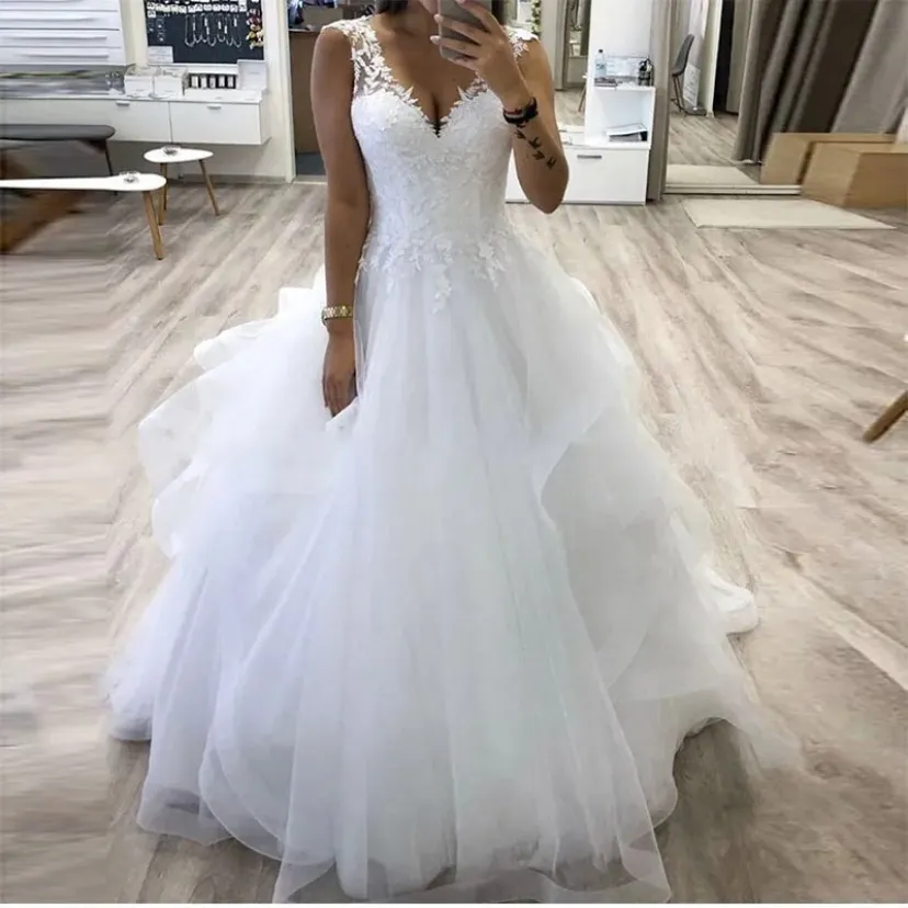 Princess White A‑Line Wedding Dress – 49% Off, Best Price Review, Plus‑Size Bridal Gown