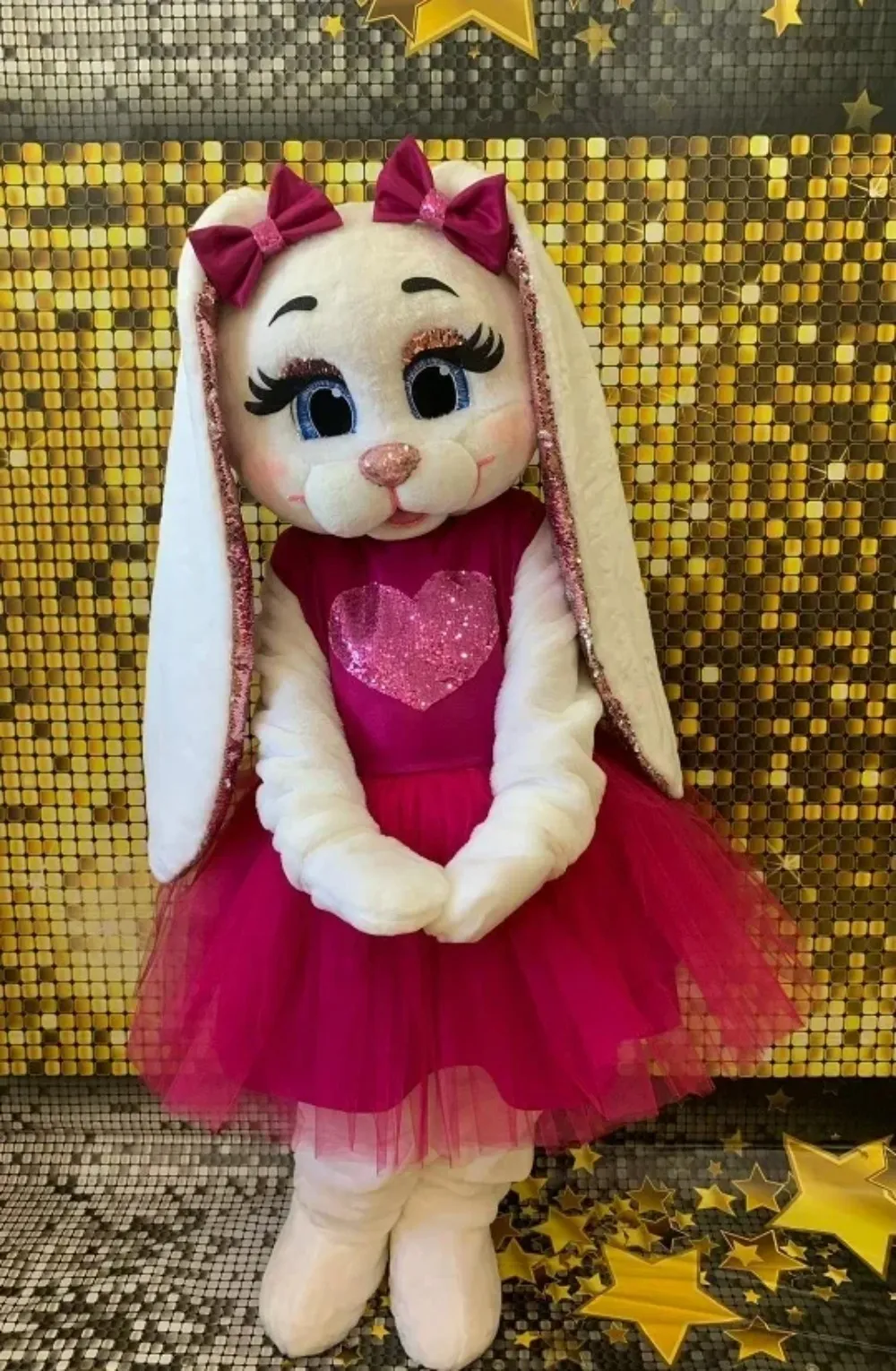 White Rabbit With Pink Dress Mascot Costume Role Play Outfits Halloween ...