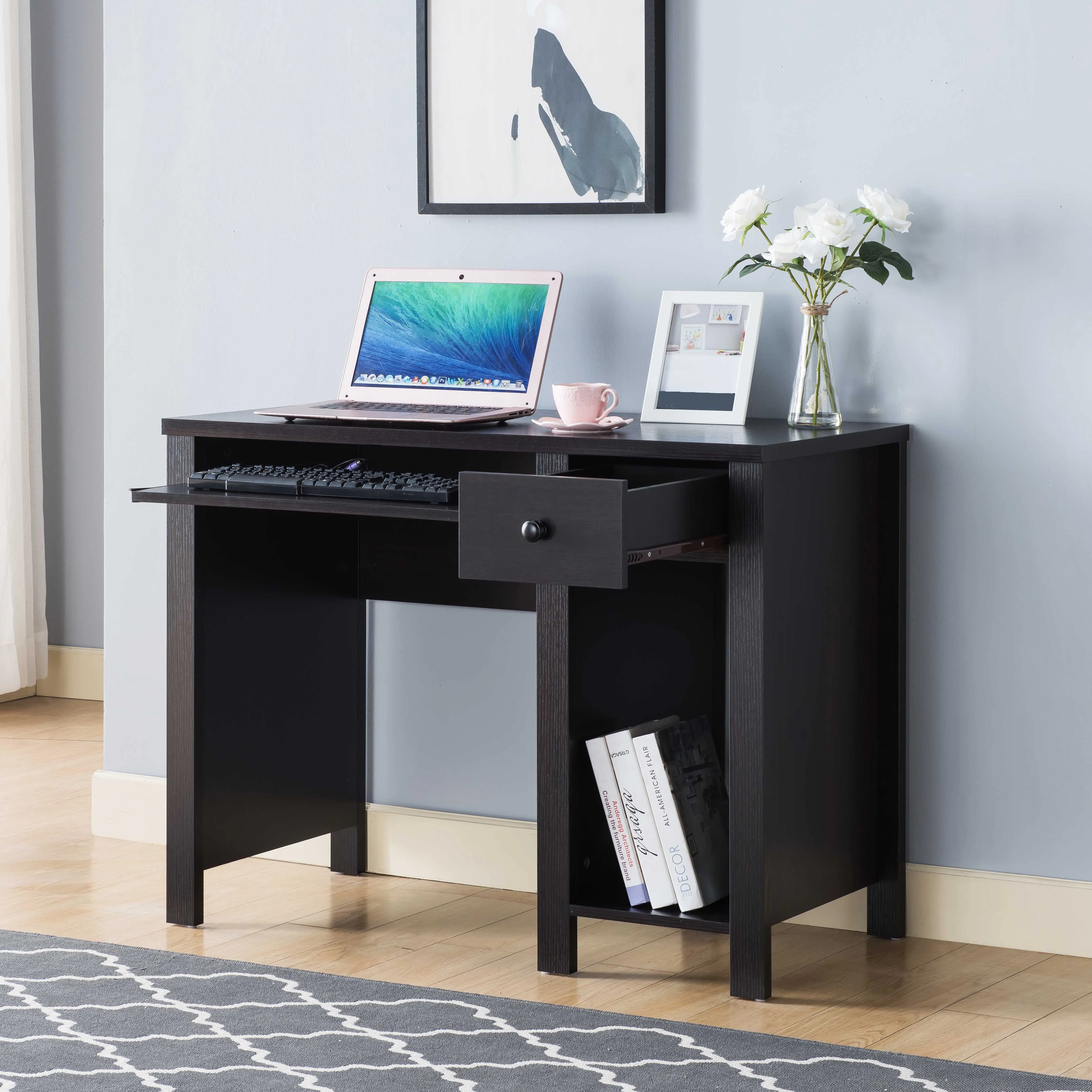 39in W Compact Costway 47.5 Computer Desk For Students And Home Office ...