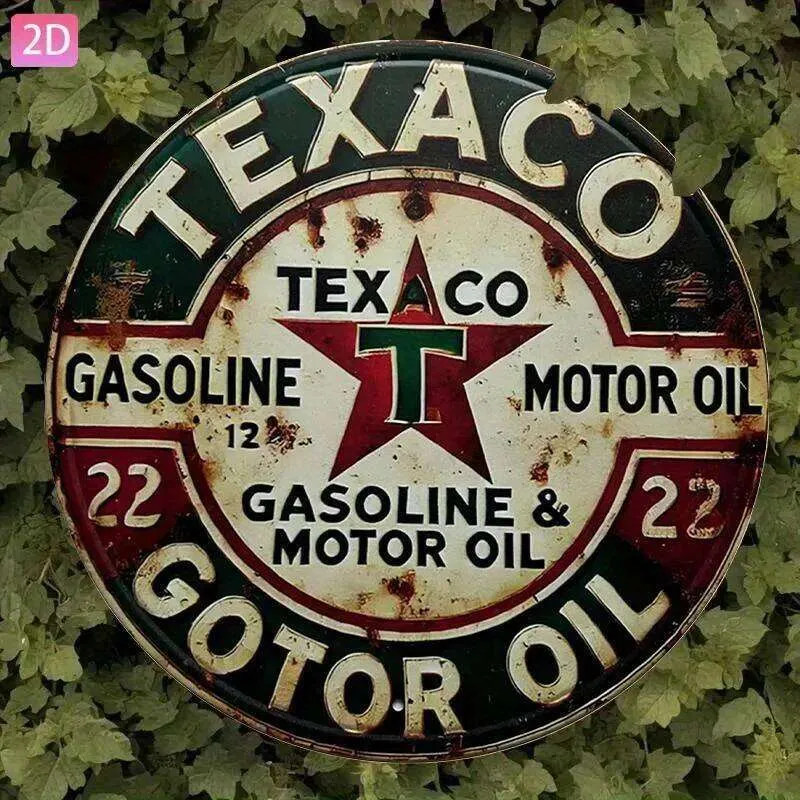 Vintage Texaco Motor Oil Metal Sign Round Aluminum... From Kozakura30 ...