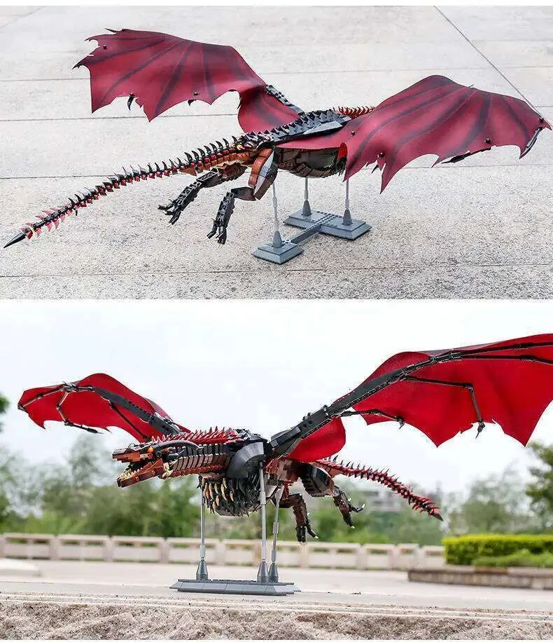 Creative MOC Giant Dragon Building Blocks Model Movie Series Unisex ...