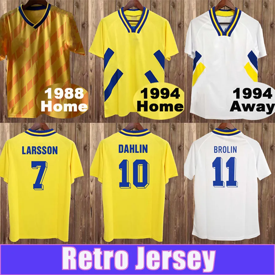 LARSSON Sweden Mens Soccer Jerseys Retro 1994 From Sportjersey8