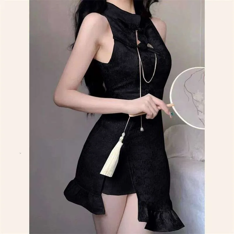 chinese bodycon dress Chinese Retro Cheongsam Summer Embroidery Sequins Qipao Women Bodycon Dress Gown