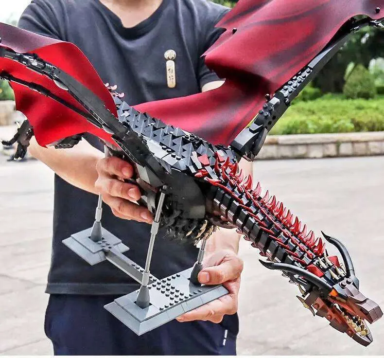 Creative MOC Giant Dragon Building Blocks Model Movie Series Unisex ...