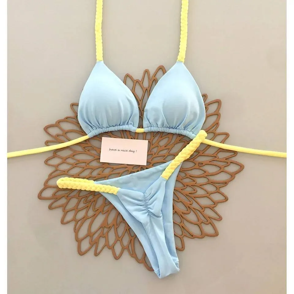 2025 Push Up Micro Padded Thong Bikini Set Sexy Brazilian Swimwear With ...