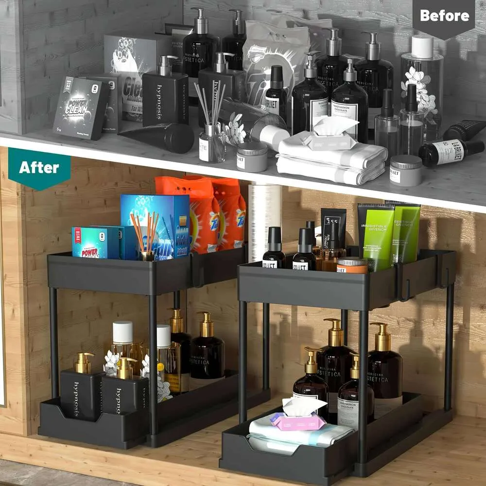 2-Tier Sliding Under-Sink Organizer