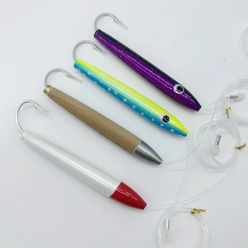 Plug Lures Wooden Cedar Plug Saltwater Fishing Lure Rigged... From ...
