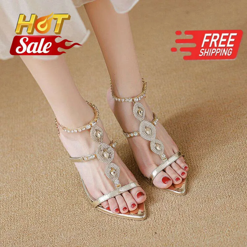 Sandali da donna eleganti con farfalla di cristallo, cinturino alla caviglia, punta aperta, tacco alto sottile, décolleté comode per camminare._voghion.com