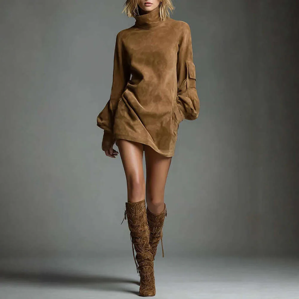 European American Womens Faux Suede Lapel Dress ... From Morningmadam,  $31.01 | DHgate.Com