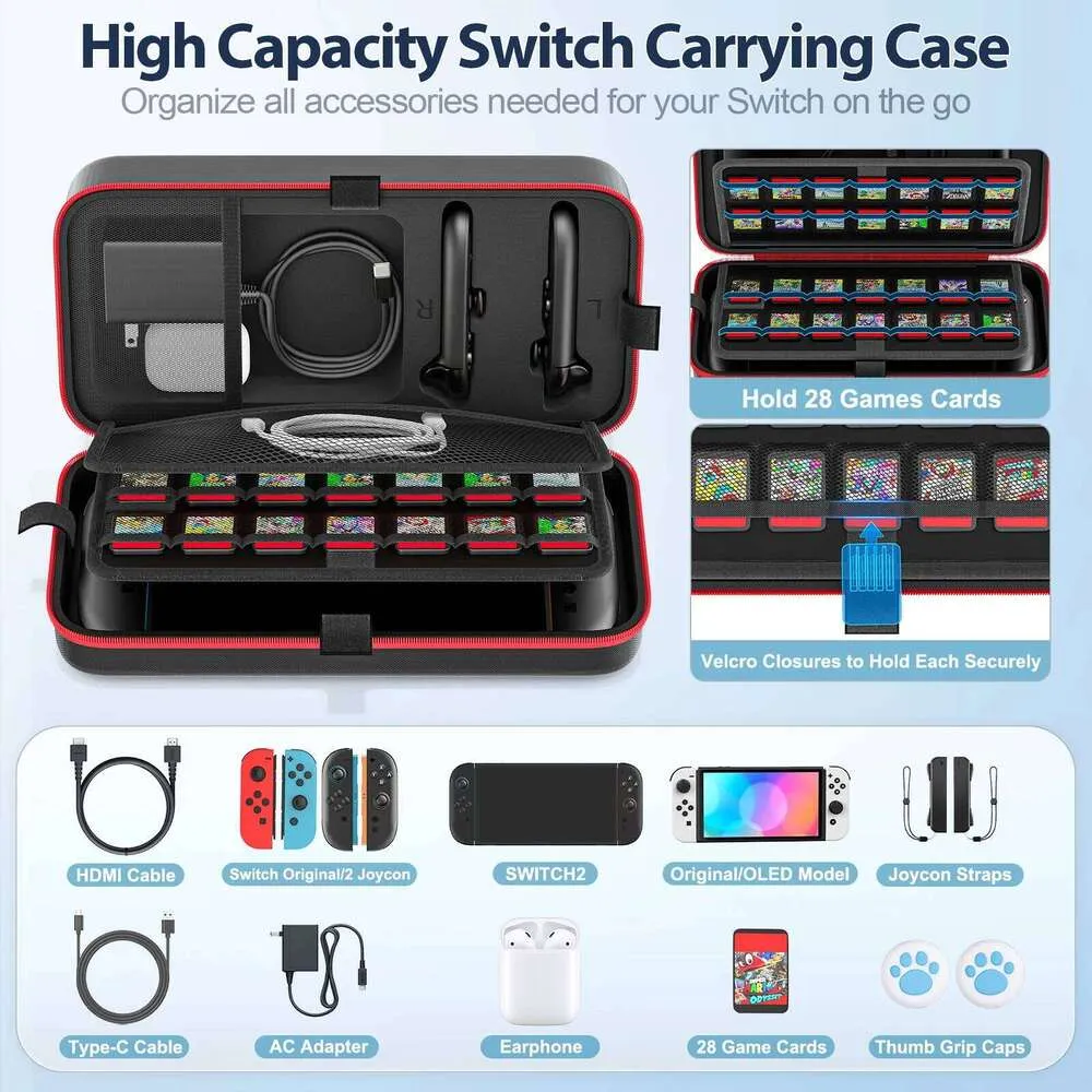 Travel Carrying Case for Nintendo Switch OLED with Large Storage, Anti ...