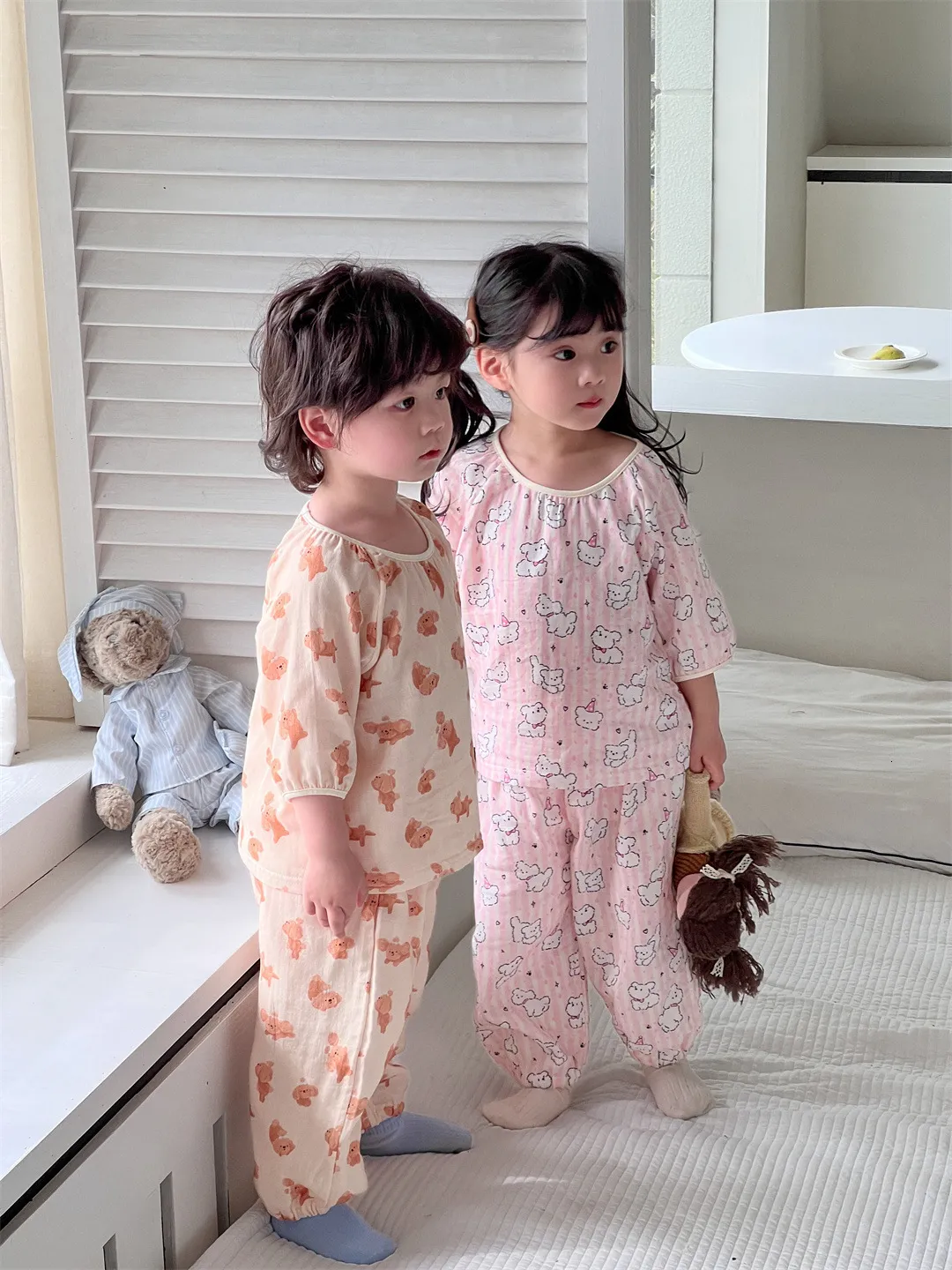Ensemble Pyjama Manches Longues Pyjama Fille Manches Longues Imprimé Kawaii - Ensemble Pantalon Vêtement Détente Printemps/Automne Vêtement Enfant Kawaii