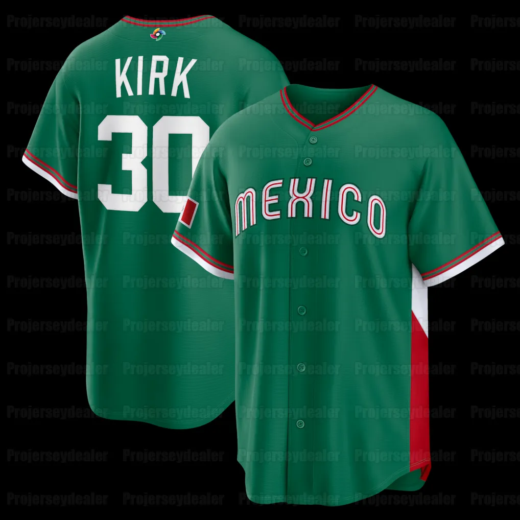 Mexico 2026 WBC Jersey Mens Short Sleeve Polyester Baseball Shirt