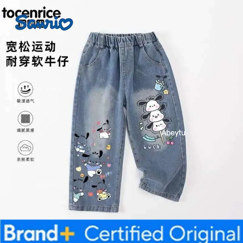 Kuromi Hello Kitty My Melody Straight Leg Denim Jeans for Girls