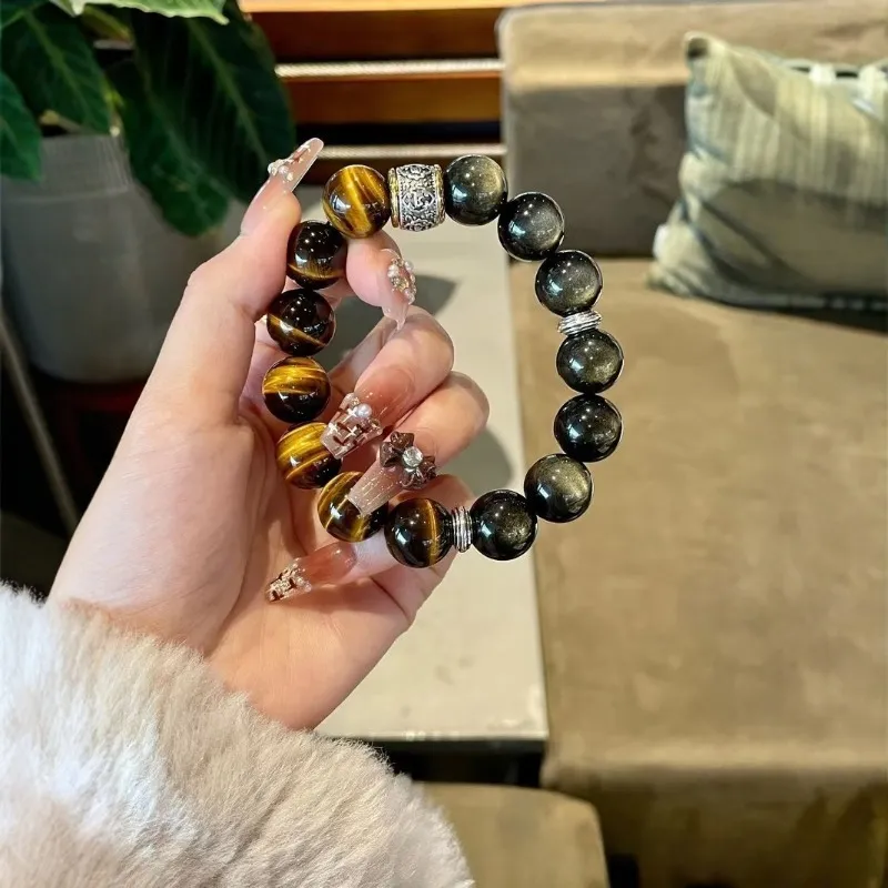 New Natural Tiger Eye Stone Obsidian Crystal With A Stylish Design Men S Gift For Their Husbands Fashionable And_voghion.com