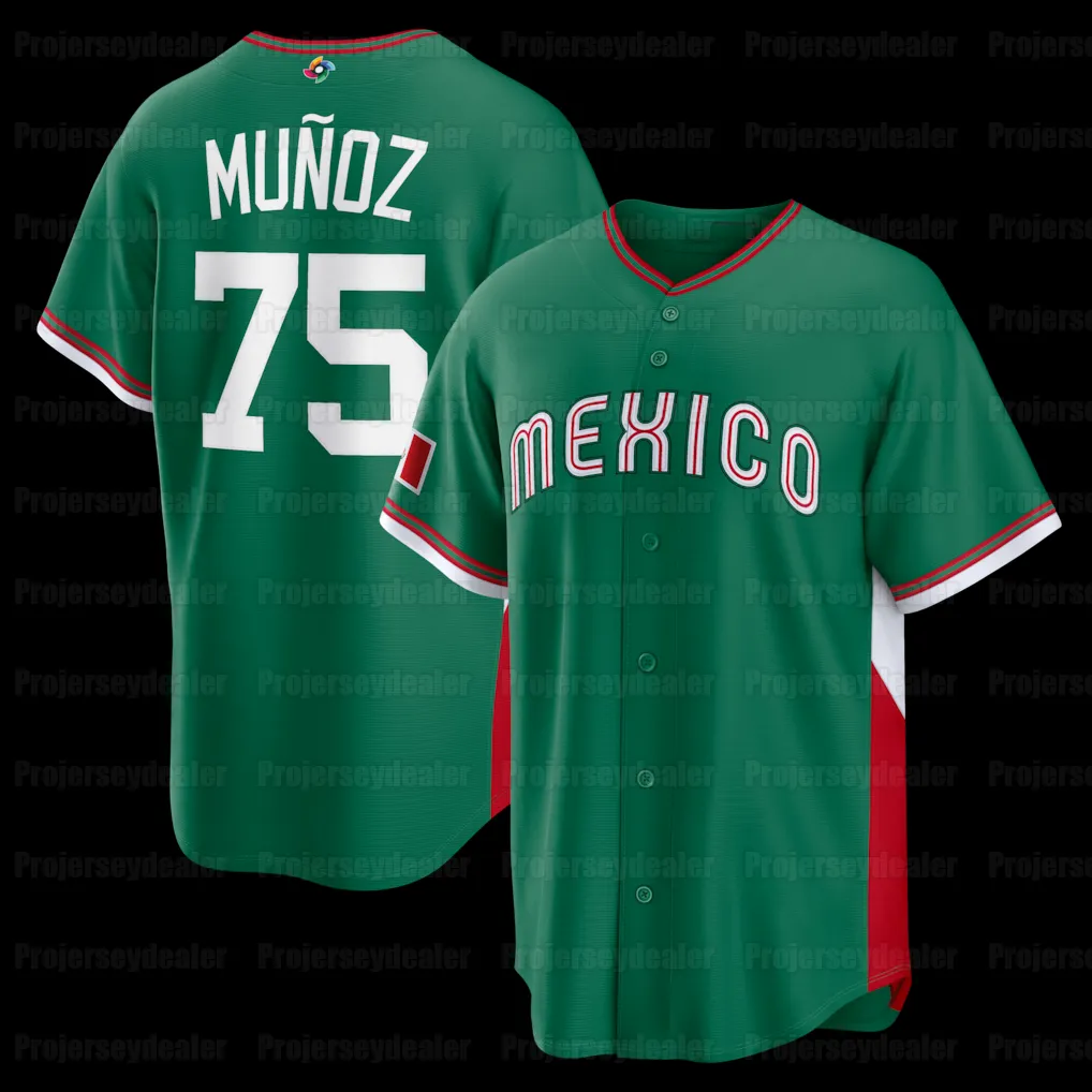 Mexico 2026 WBC Jersey Mens Short Sleeve Polyester Baseball Shirt